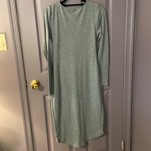 Jessica Simpson Gray Knit Maternity Dress Size Large Long Sleeve - Picture 5 of 9